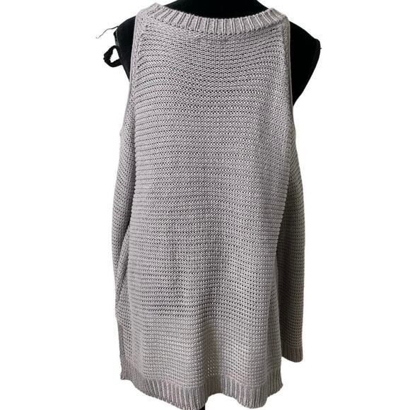 Show Me Your Mumu Mellow Gray Cold Shoulder Sweater Mini Dress Sz XS - Picture 2 of 5
